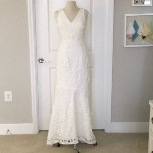 BHLDN Anthropologie Lace Wedding Dress - Minuet Petite - M